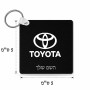 מחזיק מפתחות בצורת ריבוע בעיצוב אישי עם השם שלך בעיצוב טויוטה גודל המחזיק 5 × 5 ס"מ
