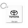 מחזיק מפתחות בצורת ריבוע בעיצוב אישי עם השם שלך בעיצוב טויוטה גודל המחזיק 5 × 5 ס"מ