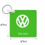 מחזיק מפתחות בצורת ריבוע בעיצוב אישי עם השם שלך בעיצוב פולקסווגן גודל המחזיק 5 × 5 ס"מ