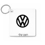 מחזיק מפתחות בצורת ריבוע בעיצוב אישי עם השם שלך בעיצוב פולקסווגן גודל המחזיק 5 × 5 ס"מ