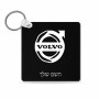 מחזיק מפתחות בצורת ריבוע בעיצוב אישי עם השם שלך בעיצוב וולוו גודל המחזיק 5 × 5 ס"מ