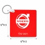 מחזיק מפתחות בצורת ריבוע בעיצוב אישי עם השם שלך בעיצוב וולוו גודל המחזיק 5 × 5 ס"מ