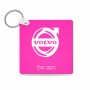 מחזיק מפתחות בצורת ריבוע בעיצוב אישי עם השם שלך בעיצוב וולוו גודל המחזיק 5 × 5 ס"מ
