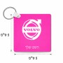 מחזיק מפתחות בצורת ריבוע בעיצוב אישי עם השם שלך בעיצוב וולוו גודל המחזיק 5 × 5 ס"מ