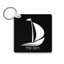 מחזיק מפתחות בצורת ריבוע בעיצוב אישי עם השם שלך בעיצוב סירה גודל המחזיק 5 × 5 ס"מ