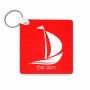 מחזיק מפתחות בצורת ריבוע בעיצוב אישי עם השם שלך בעיצוב סירה גודל המחזיק 5 × 5 ס"מ