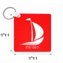מחזיק מפתחות בצורת ריבוע בעיצוב אישי עם השם שלך בעיצוב סירה גודל המחזיק 5 × 5 ס"מ