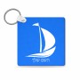 מחזיק מפתחות בצורת ריבוע בעיצוב אישי עם השם שלך בעיצוב סירה גודל המחזיק 5 × 5 ס"מ