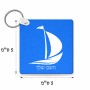 מחזיק מפתחות בצורת ריבוע בעיצוב אישי עם השם שלך בעיצוב סירה גודל המחזיק 5 × 5 ס"מ