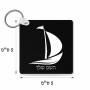 מחזיק מפתחות בצורת ריבוע בעיצוב אישי עם השם שלך בעיצוב סירה גודל המחזיק 5 × 5 ס"מ