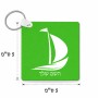 מחזיק מפתחות בצורת ריבוע בעיצוב אישי עם השם שלך בעיצוב סירה גודל המחזיק 5 × 5 ס"מ