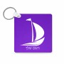 מחזיק מפתחות בצורת ריבוע בעיצוב אישי עם השם שלך בעיצוב סירה גודל המחזיק 5 × 5 ס"מ