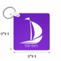 מחזיק מפתחות בצורת ריבוע בעיצוב אישי עם השם שלך בעיצוב סירה גודל המחזיק 5 × 5 ס"מ