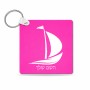 מחזיק מפתחות בצורת ריבוע בעיצוב אישי עם השם שלך בעיצוב סירה גודל המחזיק 5 × 5 ס"מ