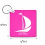 מחזיק מפתחות בצורת ריבוע בעיצוב אישי עם השם שלך בעיצוב סירה גודל המחזיק 5 × 5 ס"מ