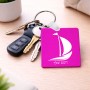 מחזיק מפתחות בצורת ריבוע בעיצוב אישי עם השם שלך בעיצוב סירה גודל המחזיק 5 × 5 ס"מ