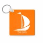 מחזיק מפתחות בצורת ריבוע בעיצוב אישי עם השם שלך בעיצוב סירה גודל המחזיק 5 × 5 ס"מ
