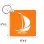 מחזיק מפתחות בצורת ריבוע בעיצוב אישי עם השם שלך בעיצוב סירה גודל המחזיק 5 × 5 ס"מ