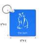מחזיק מפתחות בצורת ריבוע בעיצוב אישי עם השם שלך בעיצוב חתול גודל המחזיק 5 × 5 ס"מ