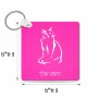 מחזיק מפתחות בצורת ריבוע בעיצוב אישי עם השם שלך בעיצוב חתול גודל המחזיק 5 × 5 ס"מ