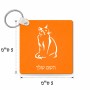 מחזיק מפתחות בצורת ריבוע בעיצוב אישי עם השם שלך בעיצוב חתול גודל המחזיק 5 × 5 ס"מ