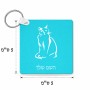 מחזיק מפתחות בצורת ריבוע בעיצוב אישי עם השם שלך בעיצוב חתול גודל המחזיק 5 × 5 ס"מ