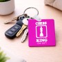 מחזיק מפתחות בצורת ריבוע בעיצוב אישי עם השם שלך בעיצוב שחמט גודל המחזיק 5 × 5 ס"מ