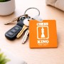 מחזיק מפתחות בצורת ריבוע בעיצוב אישי עם השם שלך בעיצוב שחמט גודל המחזיק 5 × 5 ס"מ
