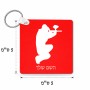 מחזיק מפתחות בצורת ריבוע בעיצוב אישי עם השם שלך בעיצוב שחקן כאב כדור גודל המחזיק 5 × 5 ס"מ