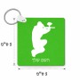 מחזיק מפתחות בצורת ריבוע בעיצוב אישי עם השם שלך בעיצוב שחקן כאב כדור גודל המחזיק 5 × 5 ס"מ