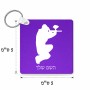 מחזיק מפתחות בצורת ריבוע בעיצוב אישי עם השם שלך בעיצוב שחקן כאב כדור גודל המחזיק 5 × 5 ס"מ