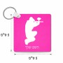 מחזיק מפתחות בצורת ריבוע בעיצוב אישי עם השם שלך בעיצוב שחקן כאב כדור גודל המחזיק 5 × 5 ס"מ