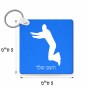 מחזיק מפתחות בצורת ריבוע בעיצוב אישי עם השם שלך בעיצוב פארקורינג גודל המחזיק 5 × 5 ס"מ