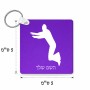 מחזיק מפתחות בצורת ריבוע בעיצוב אישי עם השם שלך בעיצוב פארקורינג גודל המחזיק 5 × 5 ס"מ