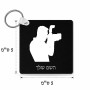 מחזיק מפתחות בצורת ריבוע בעיצוב אישי עם השם שלך בעיצוב צלם - גברים גודל המחזיק 5 × 5 ס"מ