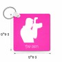 מחזיק מפתחות בצורת ריבוע בעיצוב אישי עם השם שלך בעיצוב צלם - גברים גודל המחזיק 5 × 5 ס"מ