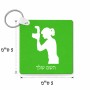 מחזיק מפתחות בצורת ריבוע בעיצוב אישי עם השם שלך בעיצוב צלמת - אישה גודל המחזיק 5 × 5 ס"מ