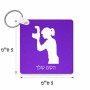 מחזיק מפתחות בצורת ריבוע בעיצוב אישי עם השם שלך בעיצוב צלמת - אישה גודל המחזיק 5 × 5 ס"מ