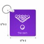 מחזיק מפתחות בצורת ריבוע בעיצוב אישי עם השם שלך בעיצוב בריכה - ביליארד - גודל המחזיק 5 × 5 ס"מ