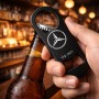 פותחן בקבוקים בעיצוב אישי עם השם שלך בעיצוב מרצדס-בנץ גודל הפותחן 3.2 × 8.7 ס"מ