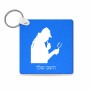 מחזיק מפתחות בצורת ריבוע בעיצוב אישי עם השם שלך בעיצוב בתים של שרלוק גודל המחזיק 5 × 5 ס"מ