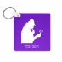 מחזיק מפתחות בצורת ריבוע בעיצוב אישי עם השם שלך בעיצוב בתים של שרלוק גודל המחזיק 5 × 5 ס"מ