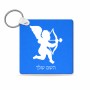 מחזיק מפתחות בצורת ריבוע בעיצוב אישי עם השם שלך בעיצוב קופידון גודל המחזיק 5 × 5 ס"מ