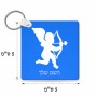 מחזיק מפתחות בצורת ריבוע בעיצוב אישי עם השם שלך בעיצוב קופידון גודל המחזיק 5 × 5 ס"מ
