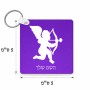 מחזיק מפתחות בצורת ריבוע בעיצוב אישי עם השם שלך בעיצוב קופידון גודל המחזיק 5 × 5 ס"מ