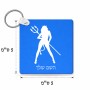 מחזיק מפתחות בצורת ריבוע בעיצוב אישי עם השם שלך בעיצוב אישה שטן גודל המחזיק 5 × 5 ס"מ
