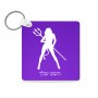 מחזיק מפתחות בצורת ריבוע בעיצוב אישי עם השם שלך בעיצוב אישה שטן גודל המחזיק 5 × 5 ס"מ
