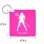 מחזיק מפתחות בצורת ריבוע בעיצוב אישי עם השם שלך בעיצוב אישה שטן גודל המחזיק 5 × 5 ס"מ