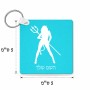 מחזיק מפתחות בצורת ריבוע בעיצוב אישי עם השם שלך בעיצוב אישה שטן גודל המחזיק 5 × 5 ס"מ
