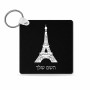 מחזיק מפתחות בצורת ריבוע בעיצוב אישי עם השם שלך בעיצוב מגדל אייפל גודל המחזיק 5 × 5 ס"מ